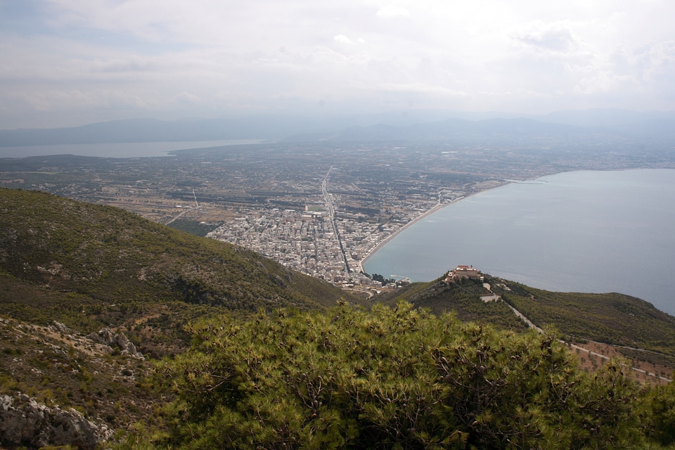 View from the monastery of St Patapius, Loutraki, Greece