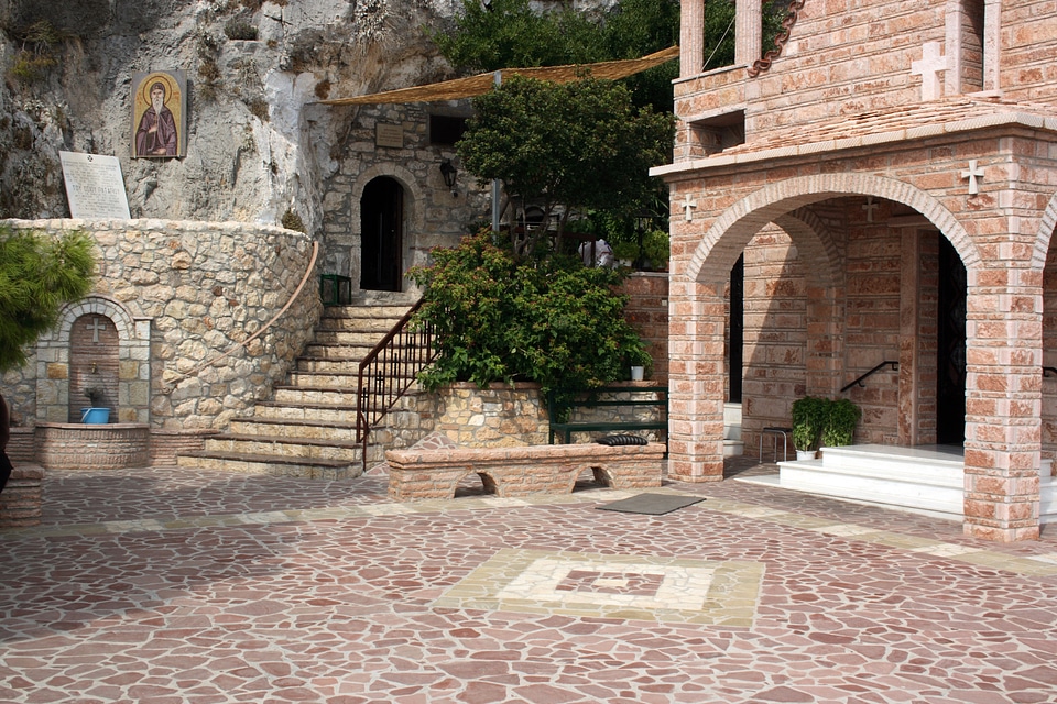 Inside the monastery of St Patapius in Loutraki, Greece