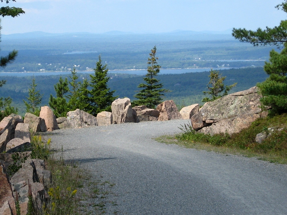 Landscape view from Mountain road at Acadia National Park, Maine