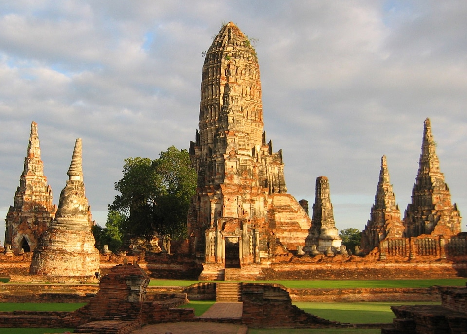 The ruins of Wat Chaiwatthanaram in Ayutthaya, Thailand