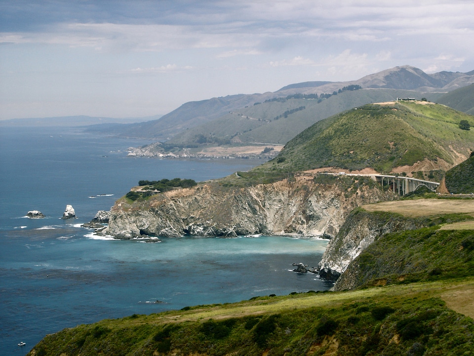 Big Sur coast landscape and seashore in California
