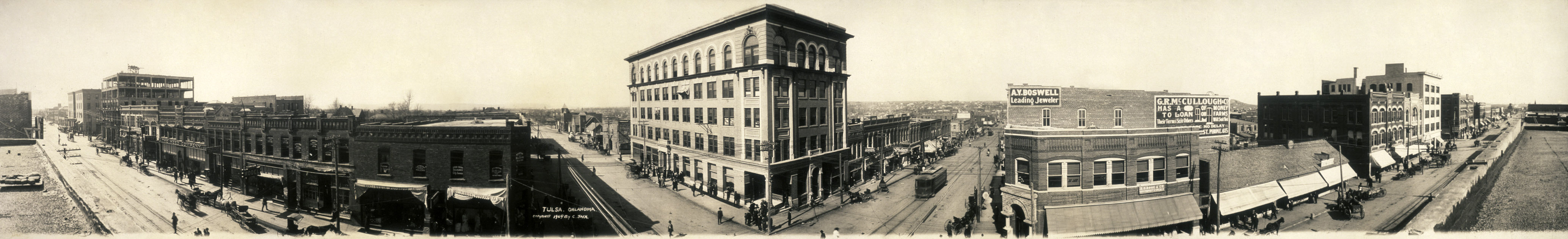 1909 panoramic view of Tulsa Cityscape in Oklahoma