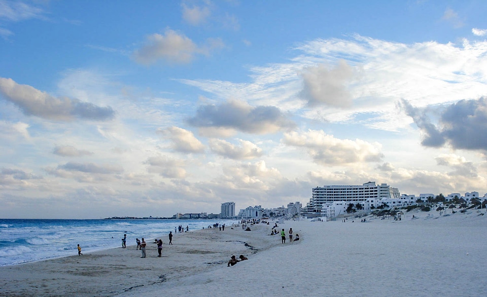 Beach landscape in Cancun, Mexico