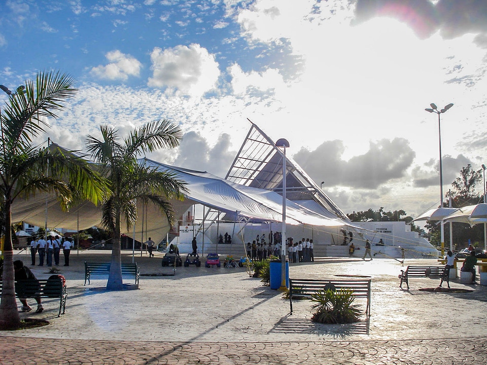 Central Cancun with tents in Quintana Roo, Mexico