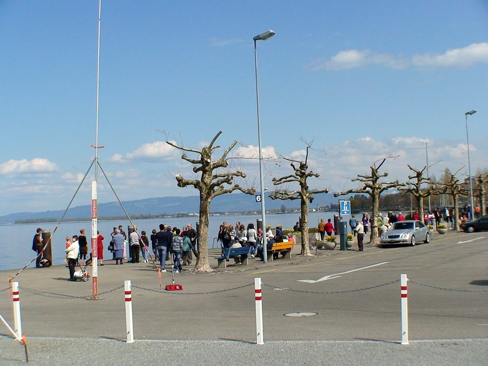 Lakeside Crowd and landscape in Rorschach, Switzerland