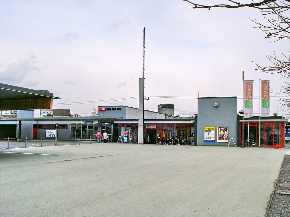 Rotkreuz train station during the winter in Switzerland
