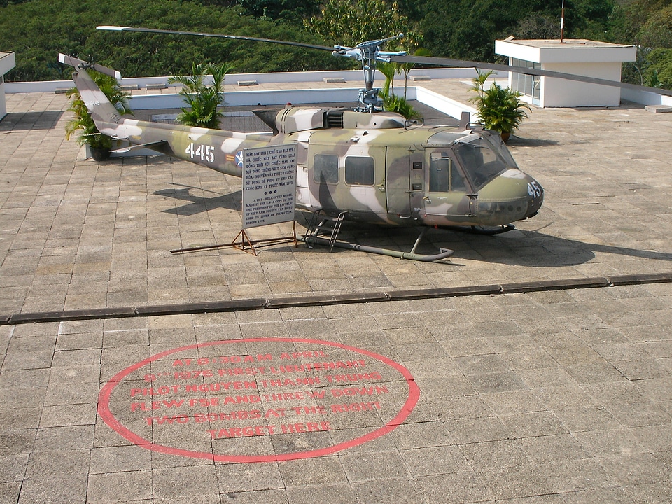 Helicopter on the roof of Reunification palace