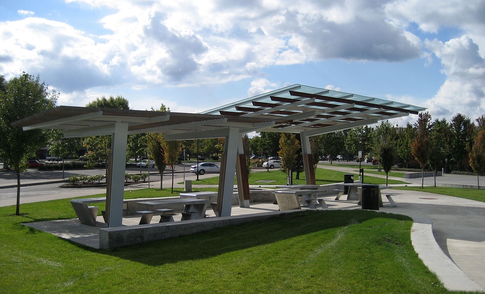 Town Center Park picnic shelter in Wilsonville, Oregon