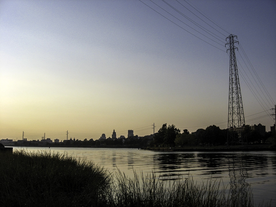 East Providence landscape and river in Rhode Island