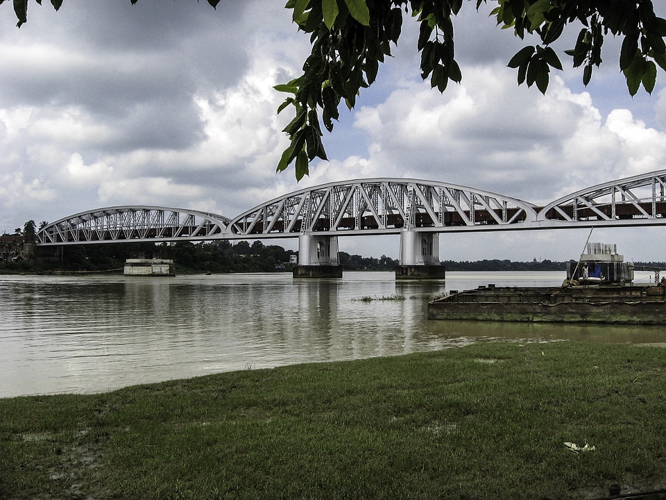 Hoogly Bridge landscape in Kolkata, India