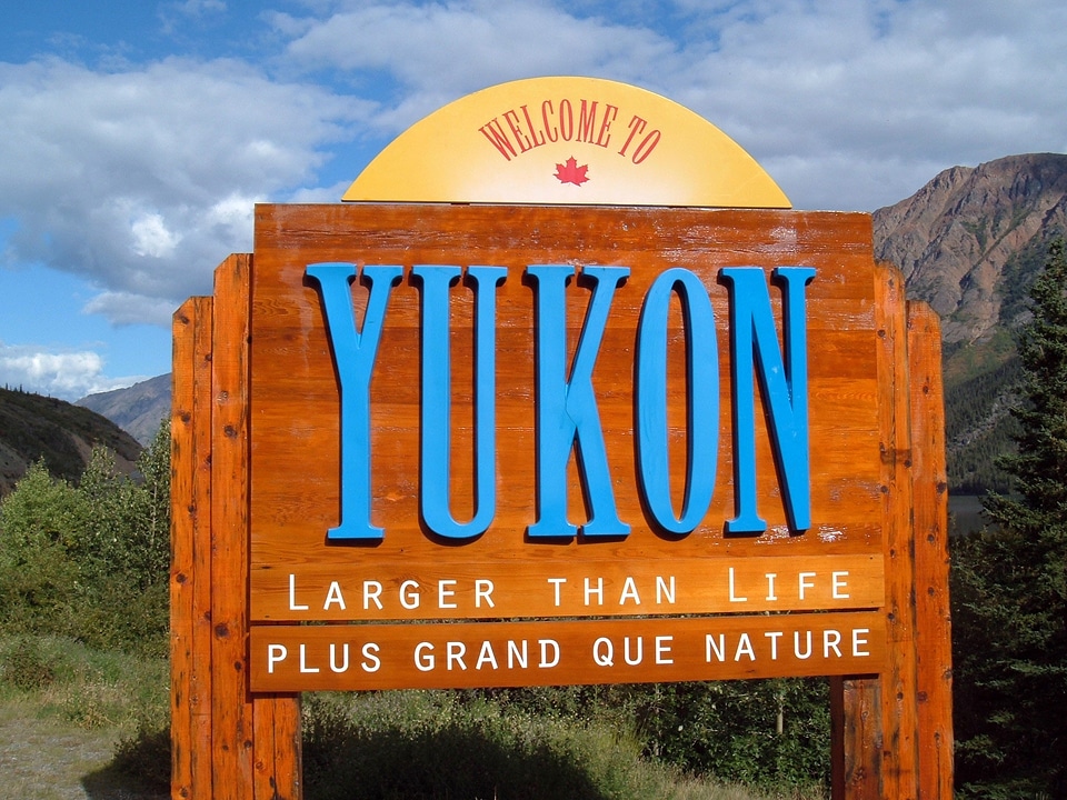 Welcoming Sign of the Yukon Territory, Canada