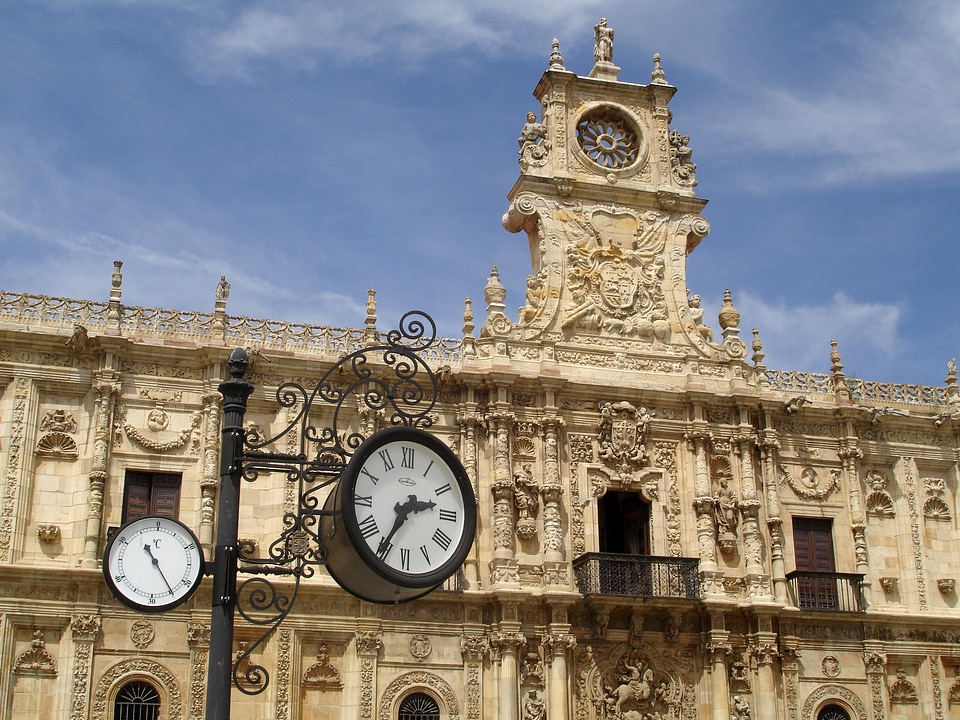 Facade of Convento de San Marcos in Leon, Spain