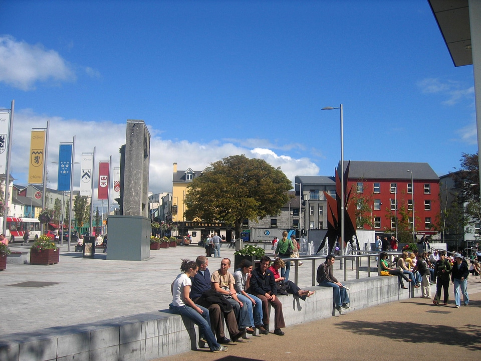Eyre Square in the city of Galway