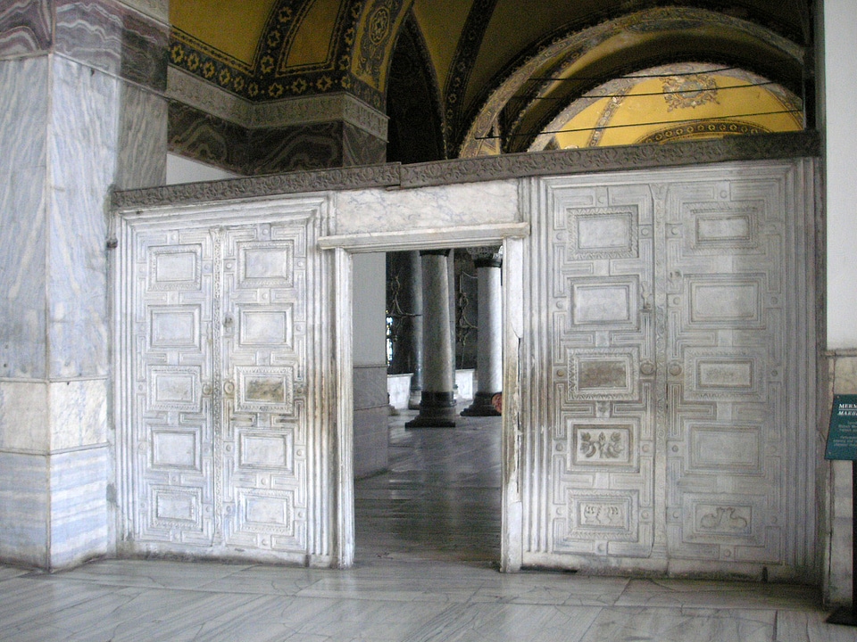Marble Door in Hagia Sophia in Istanbul, Turkey