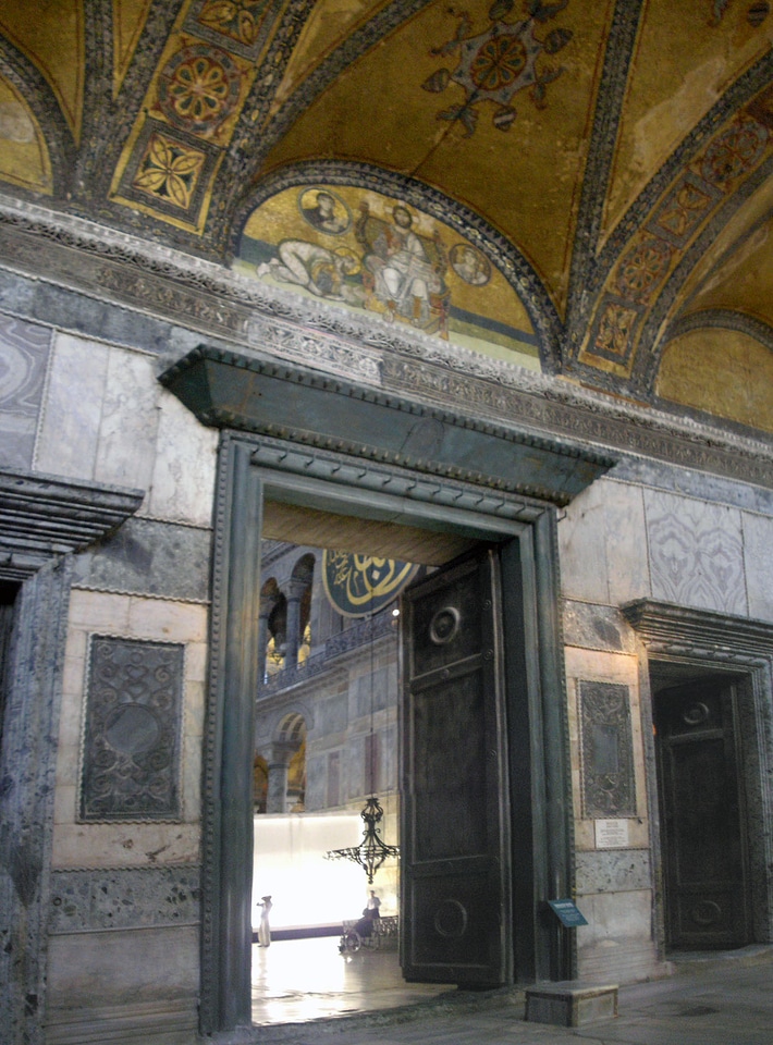 Imperial Gate inside the Hagia Sophia in Istanbul, Turkey