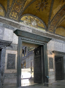 Imperial Gate inside the Hagia Sophia in Istanbul, Turkey