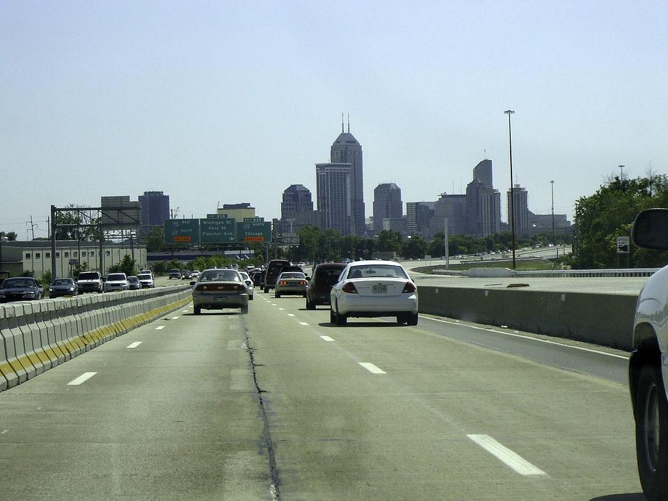 Interstate 70 going through Indianapolis, Indiana