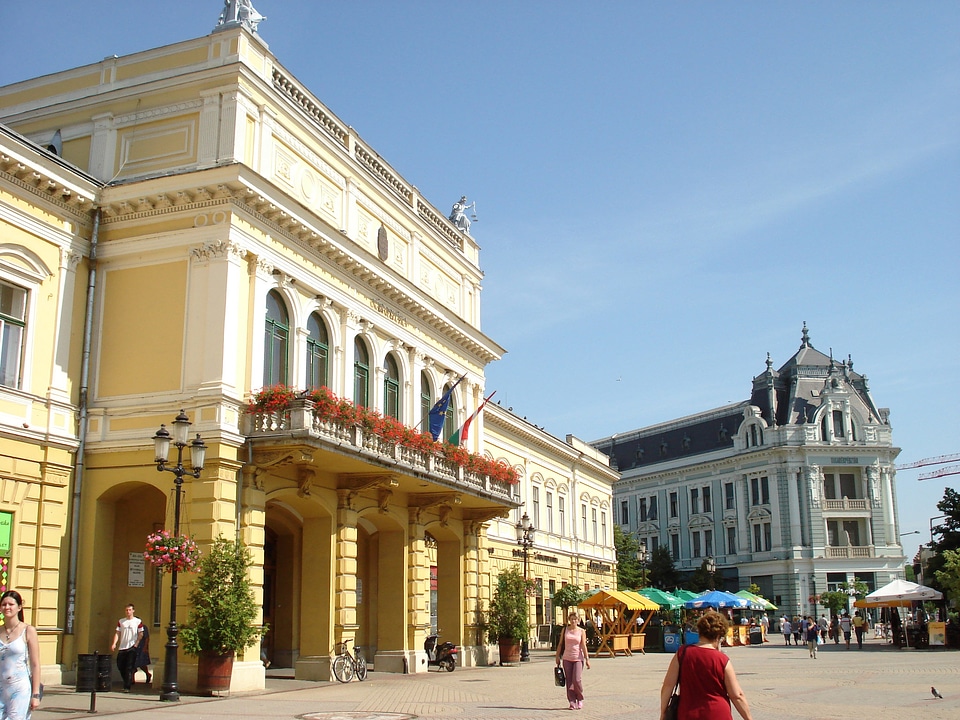 Main square in Nyíregyháza, Hungary