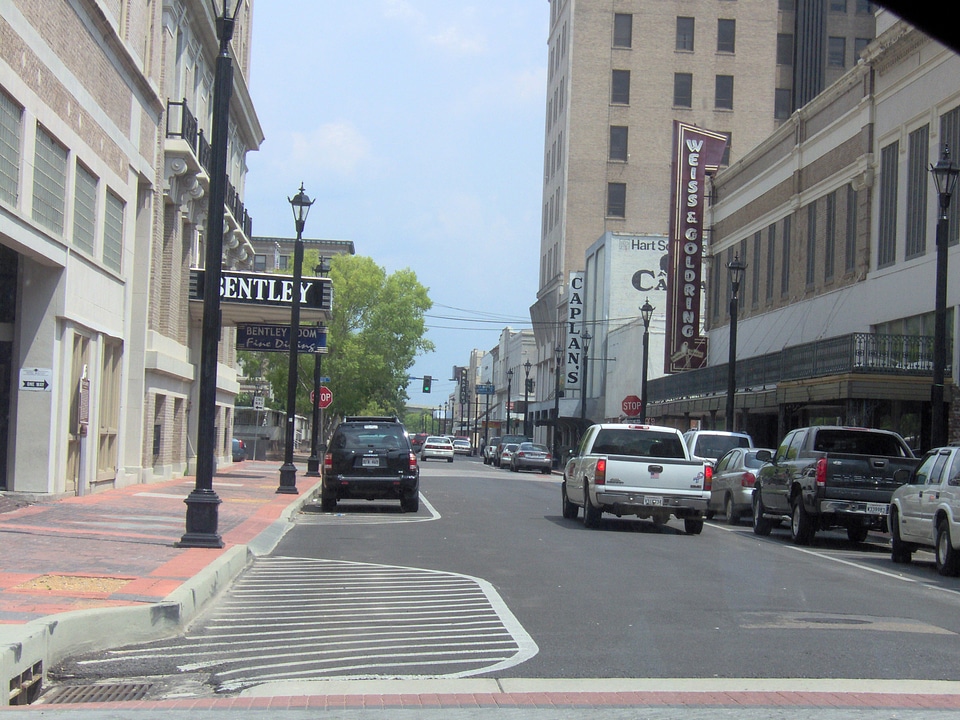 View of 3rd Street in downtown in Alexandria, Louisiana