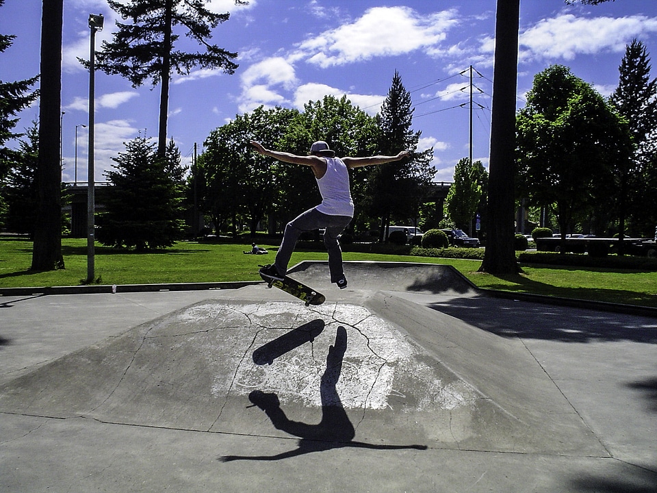 Skateboarder in Marion Park, Salem, Oregon