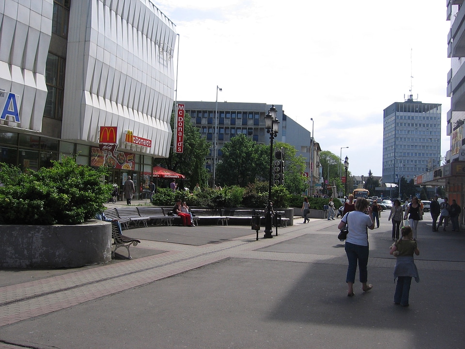 Downtown view in Nyíregyháza, Hungary