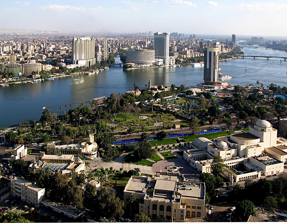 Southern tip of Gezira island with Cairo Opera in Egypt