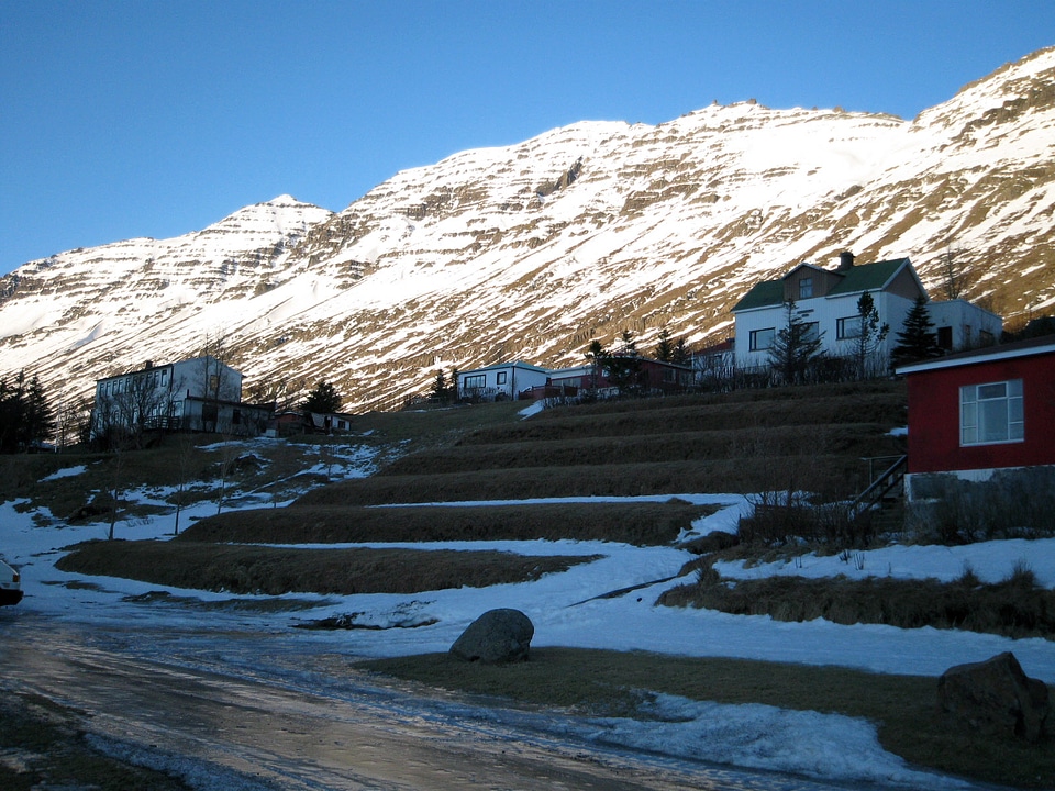 View of Neskaupstaður in Iceland