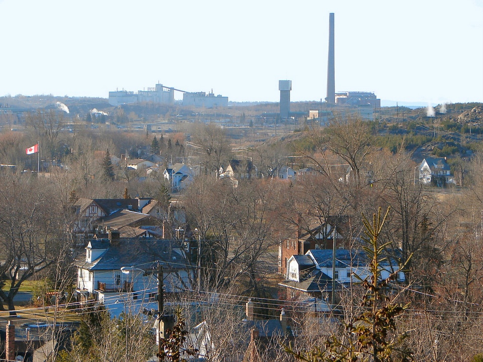 Copper Cliff is in the heart of the nickel mining industry in Sudbury, Ontario, Canada