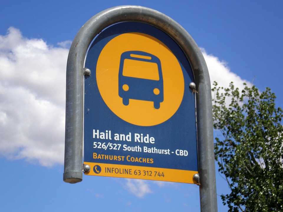 Typical bus stop in the Bathurst region in New South Wales, Australia