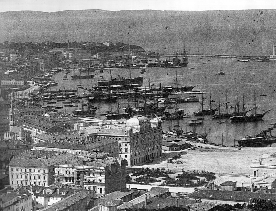  View of Trieste in 1885 in Italy