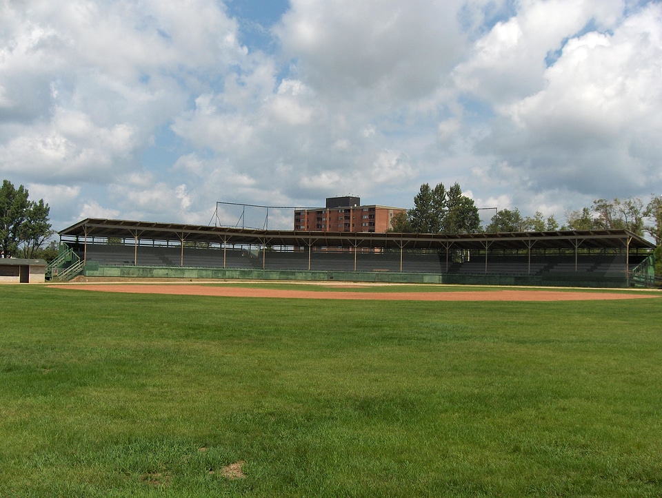 Hollinger Park grandstands in Timmins, Ontario, Canada