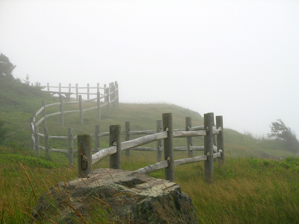 Fence at Cloture Point in Nova Scotia, Canada photo