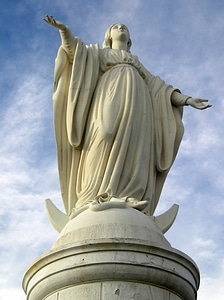 The statue of the Virgin Mary in Santiago, Chile photo