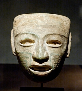 Marble Mask of Teotihuacan, Mexico photo