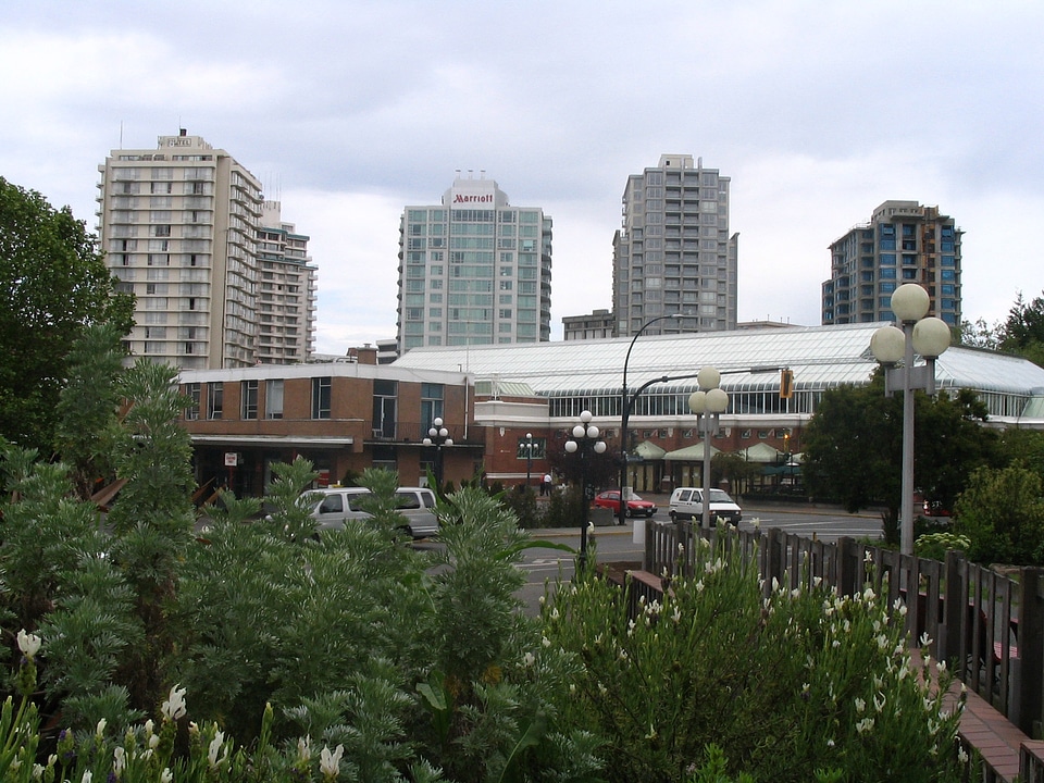 Victoria's skyline in May 2006 from Thunderbird Park in British Columbia, Canada