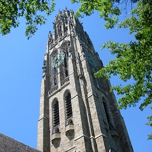 Tower raising towards the sky at Yale University in New Haven, Connecticut photo