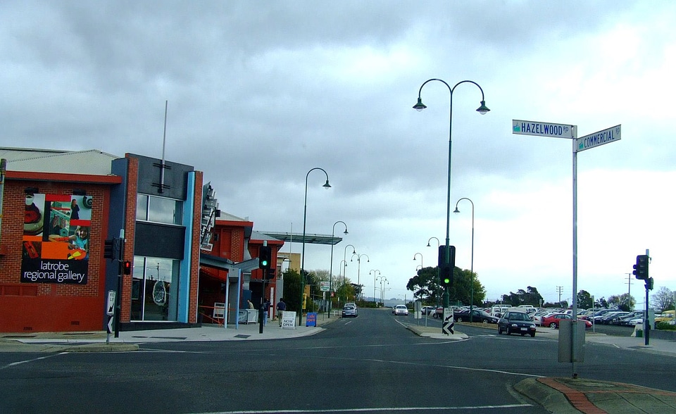 Commercial Road, Morwell's main street in Morwell, Victoria, Australia