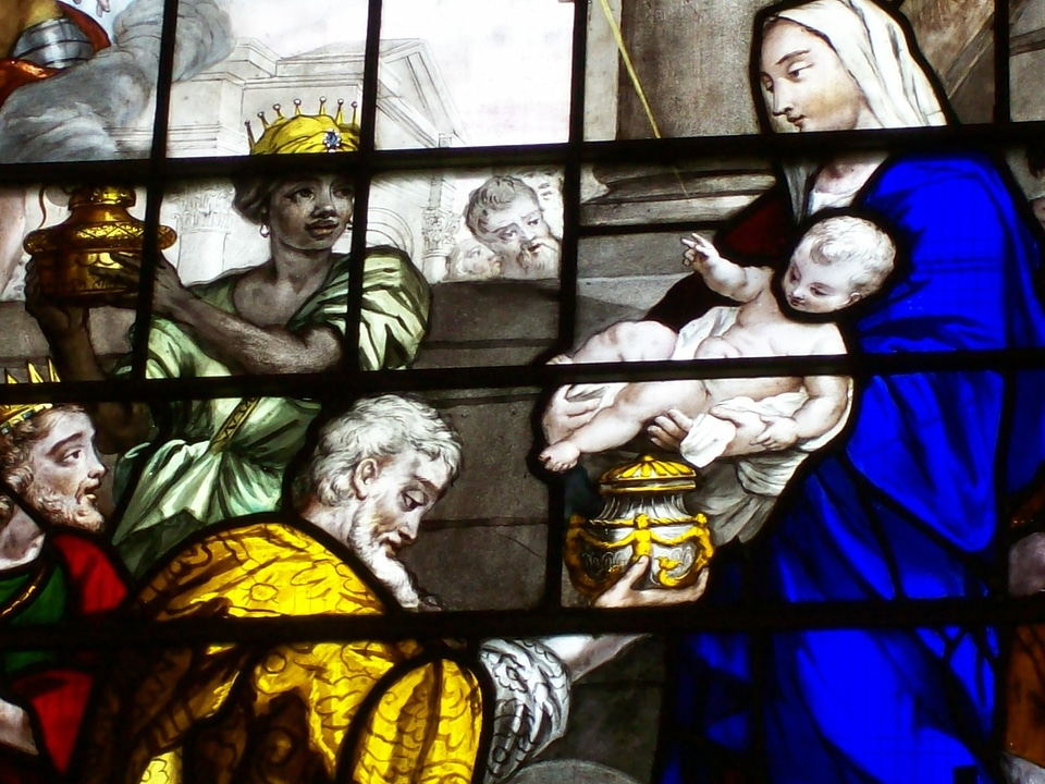 Church window colorful holy