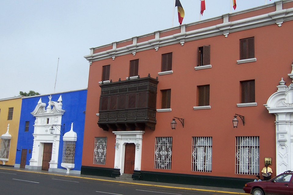 Buildings in the Historical Center of Trujilio, Peru