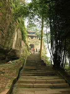 Steep path up to the front gate of Fishing Town in Chongqing, China photo