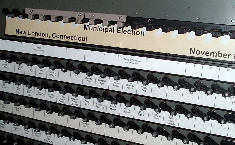 Voting Machine in New London, Connecticut