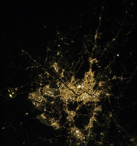 Night Time Satellite Image of Seoul, South Korea photo