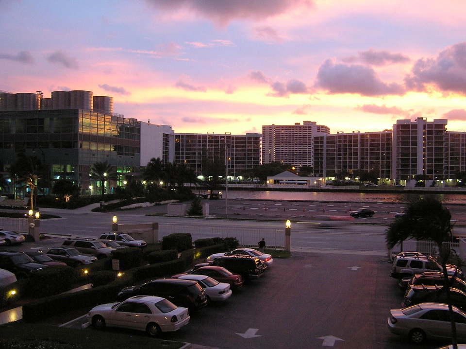 Hallandale Beach in Florida at Dusk