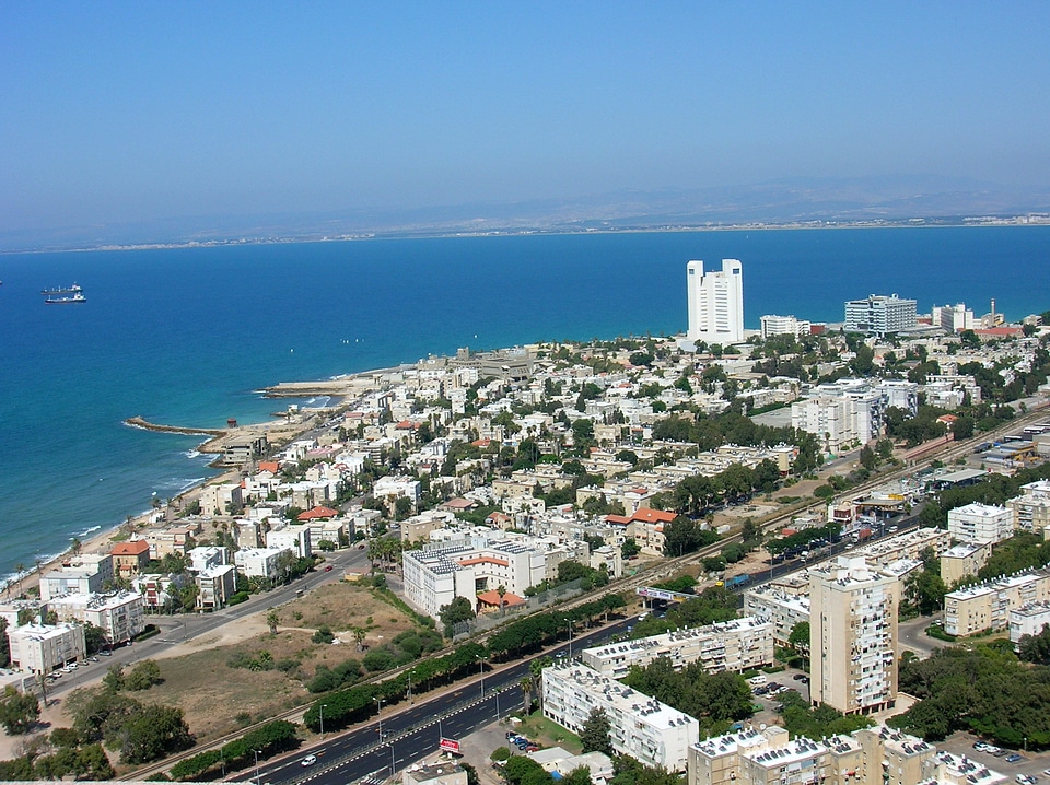 Cityscape and Urban Shoreline in Haifa, Israel