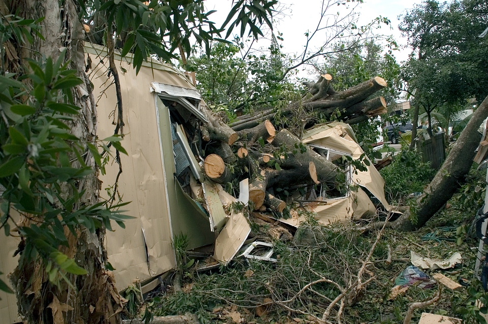 Damage done from Hurricane Katrina in Davie, Florida