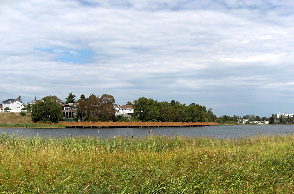 Gillies Lake board walk in Timmins, Ontario, Canada