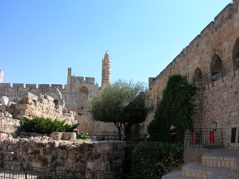 Tower of David from afar in Jerusalem, Israel