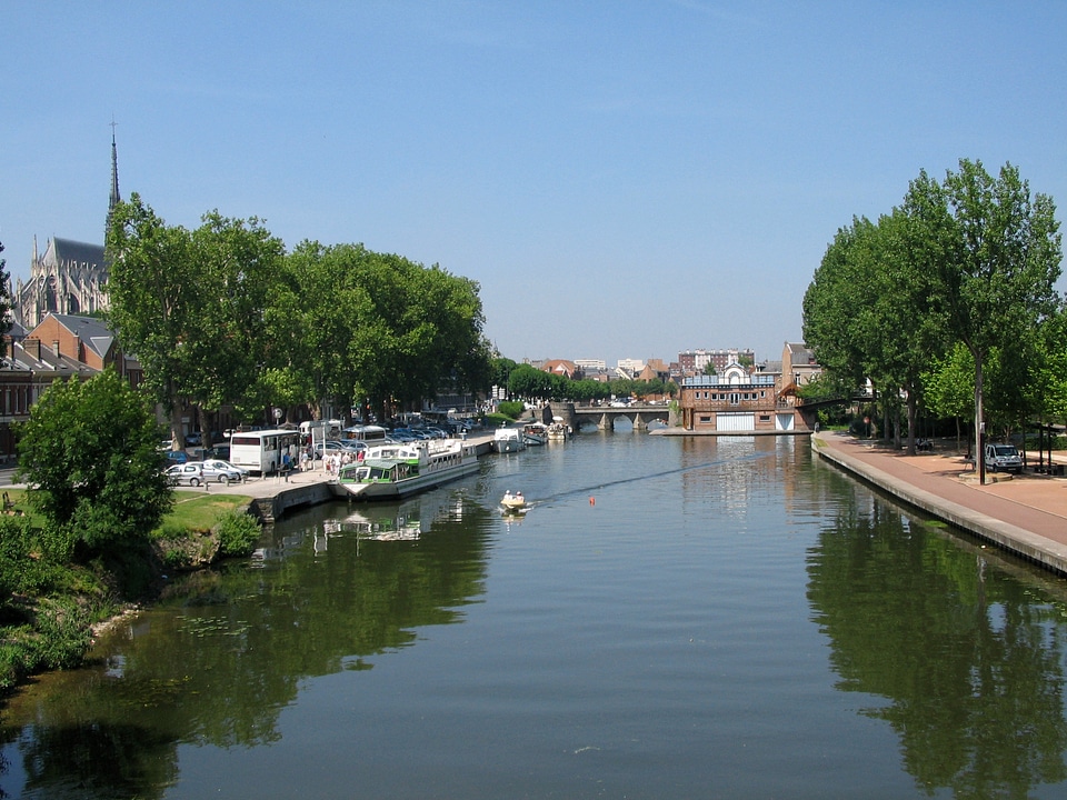 The River Somme from the Boulevard de Beauvillé in Amiens, France