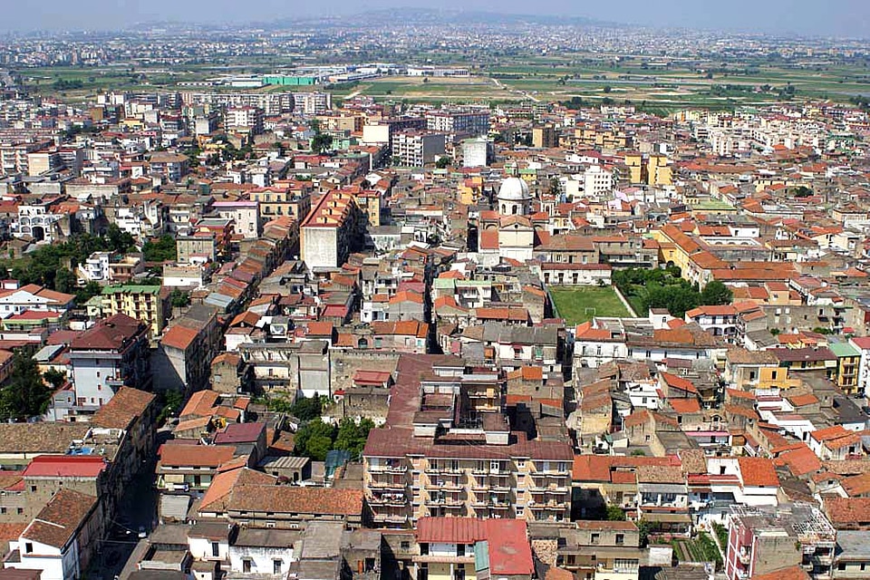 Aerial photo of Acerra in Italy