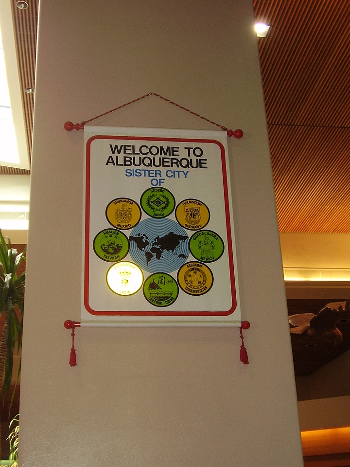 Banner at the Albuquerque Sunport  in New Mexico